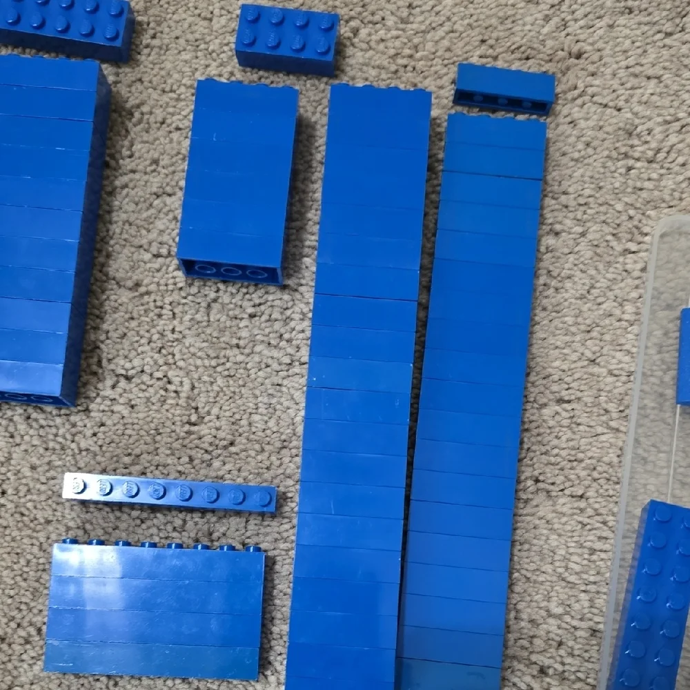 LEGO Bundle of Blue and Orange Building Blocks Set with Container